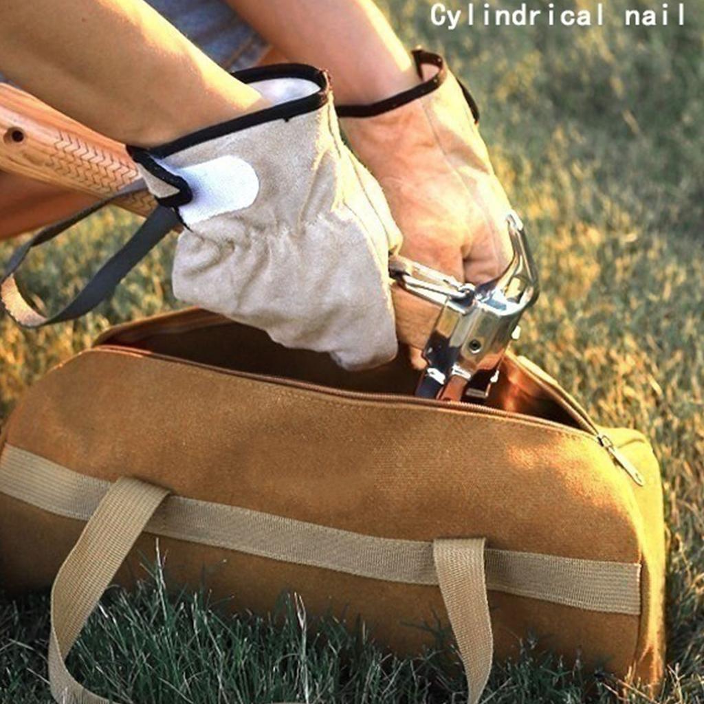 Tent Stake Bag Waterproof Dustproof Canvas Tent Pole Bag Portable Pegs Tool Storage Bag for Camping Hiking Outdoors