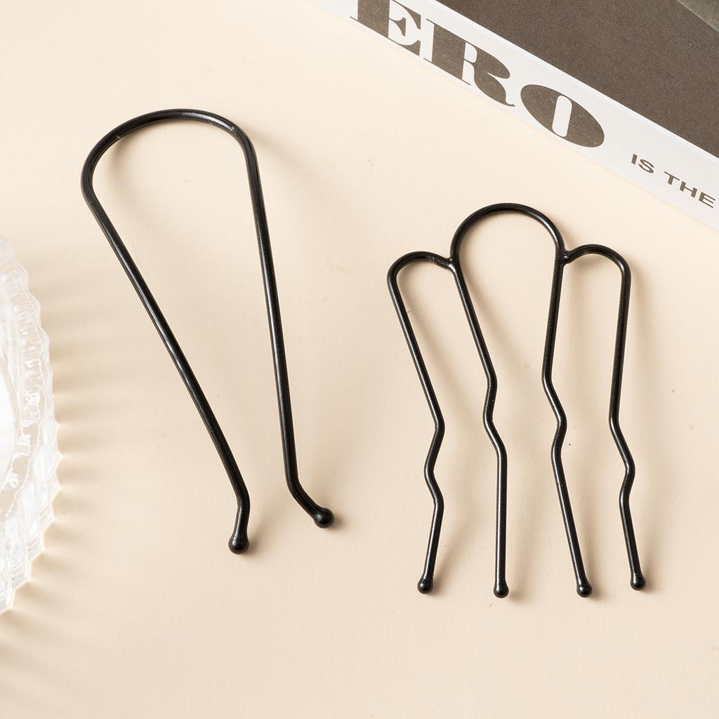 Black Metal U Shape Hair Fork Women Hair Stick Hair Combs Bun Hairpin Clip Hairstyling Tool Girls Hair Accessories Protect Scalp