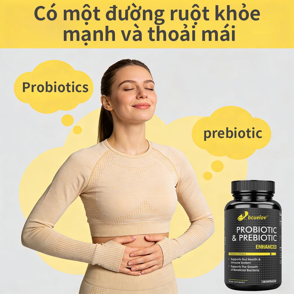 Probiotics and prebiotics capsules with 4.4 billion CFU of active bacteria to protect intestinal health and enhance immunity 120 capsules