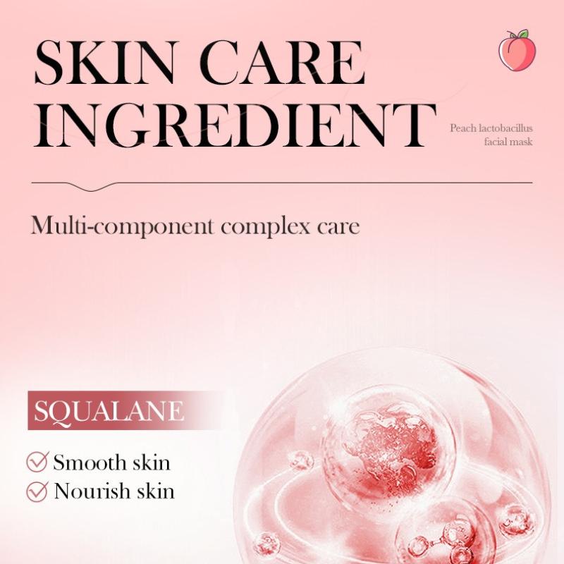 3pcs Peach Moisturizing Mask 25g Lactic Acid Bacteria Hydrating Moisturizing Mask Skin Care Products