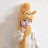 Cartoon Wool Beanie Plush Warm Knitted Cap Bear Children Scarf Hat Set  Cloth Accessories