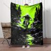 1PC Cyclist Riding In the Forest  Print Adult Children Warm Blankets Home Travel Car Soft Comfortable Suitable for All Seasons