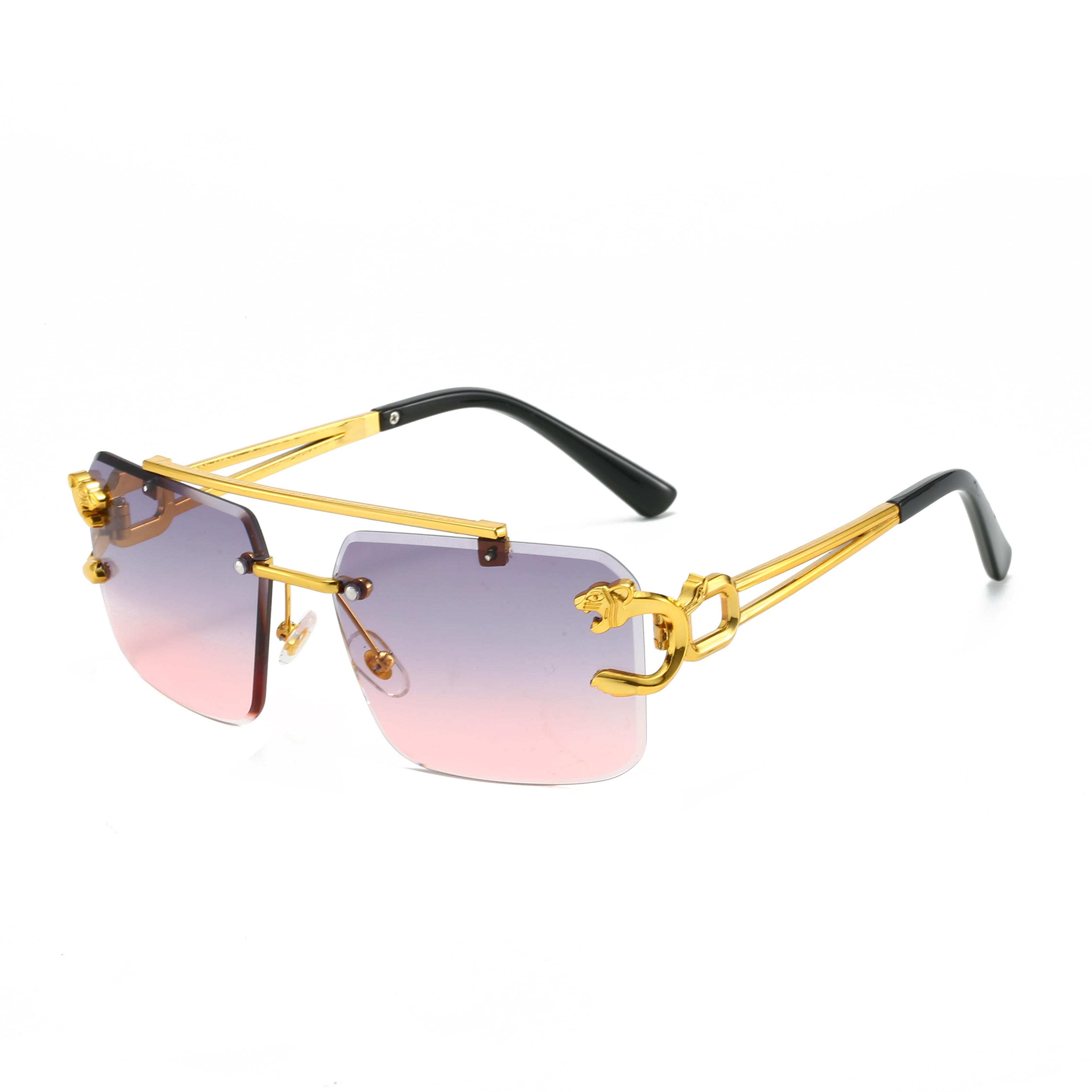 

KAMMPT Fashion Retro Pilot Gradient Shades Women Original Brand Design Sunglasses Vintage Metal High Quality Beach Sun Glasses gold frame