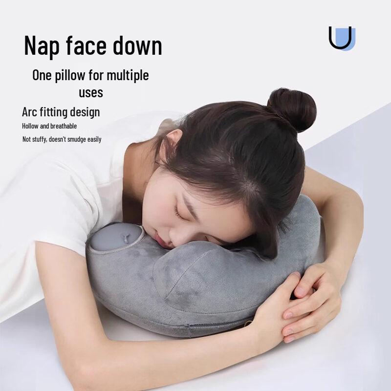 Kasisc Inflatable Double Hump U-shaped Neck Pillow