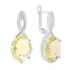 Silver Earrings with Natural Green Quartz 9.72ct, Cubic Zirconia (2162155)
