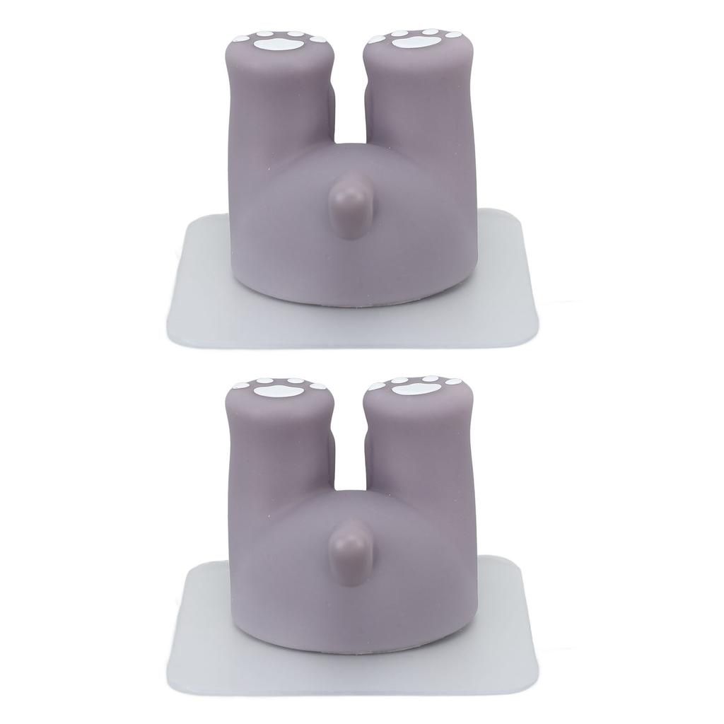 2Pcs Kids Toothbrush Holder Cute Cartoon Shaped Wall Mounted Toothbrush Stand for Bathroom Kitten Tail Shape