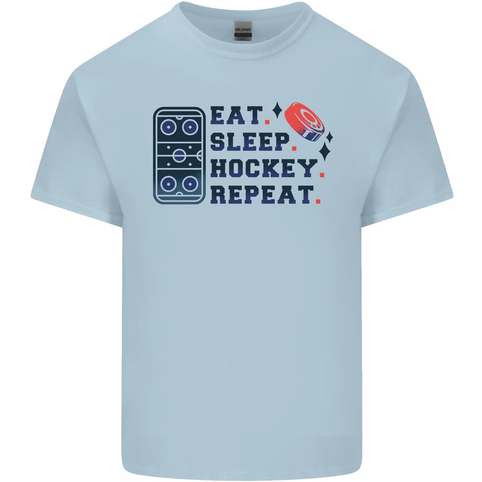 Eat Sleep Hockey Repeat Ice Street Kids T-Shirt Childrens L