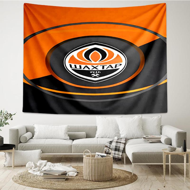 Shakhtar Donetsk Crest Design Tapestry Room Decoration Wall Hanging for Living Room Bedroom, dormitory, Birthday and Christmas gifts