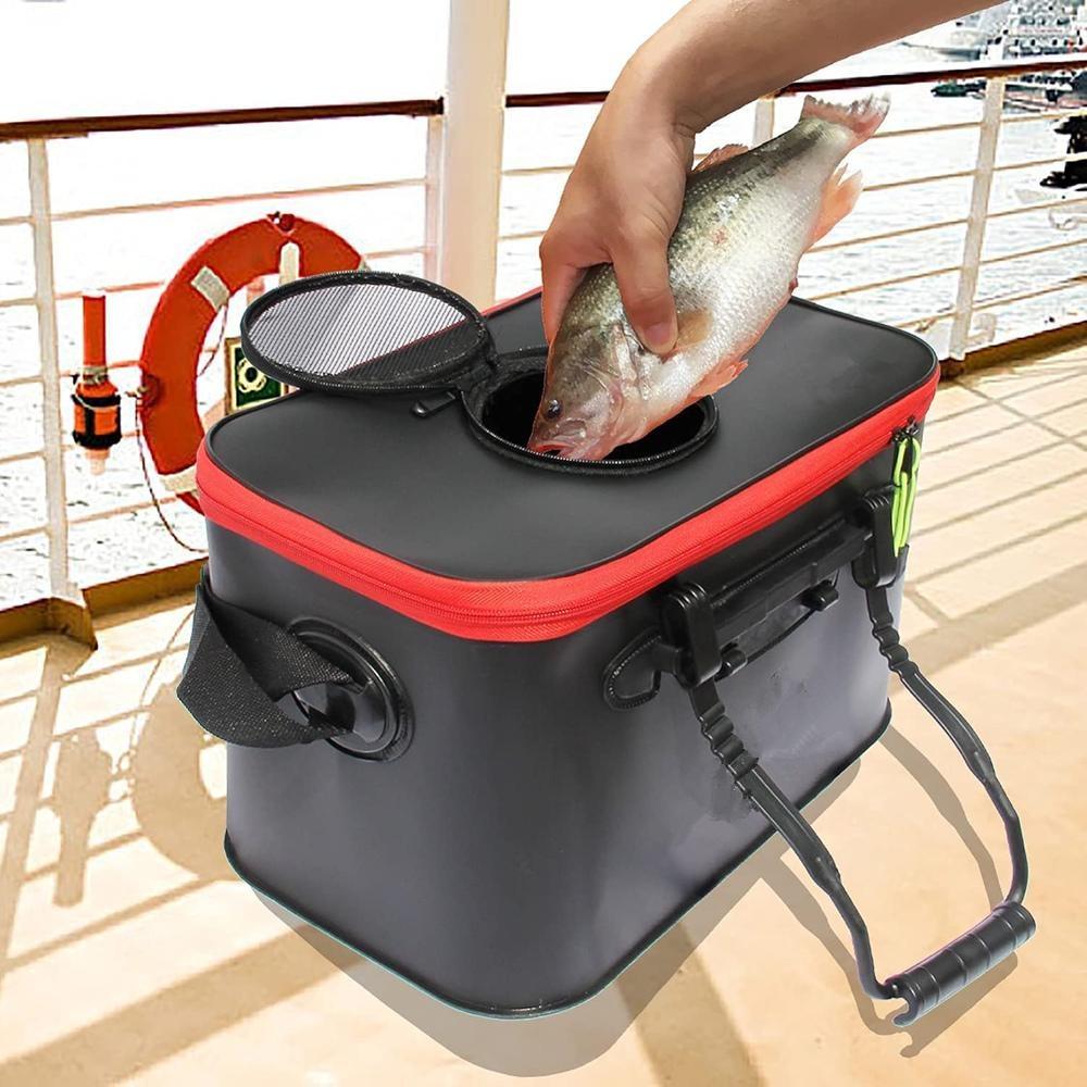 11-35L Foldable Fish Bucket Multi-Functional EVA Fishing Bag for Live Fish Storage Fish Container 5 Sizes