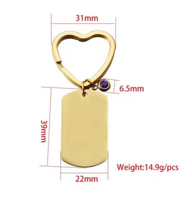 10Pcs/Lot Strip Blank Mirror Polished Stainless Steel Keychain For DIY Custom Women's Men's Keychain