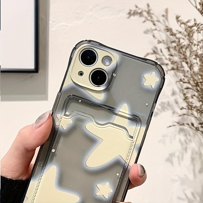 Love Heart Graphic Clear Phone Case For iPhone 11 12 13 14 15 16 Pro Max XS XR X 7 8 Plus Wallet Card Bag Lens Protection Cover