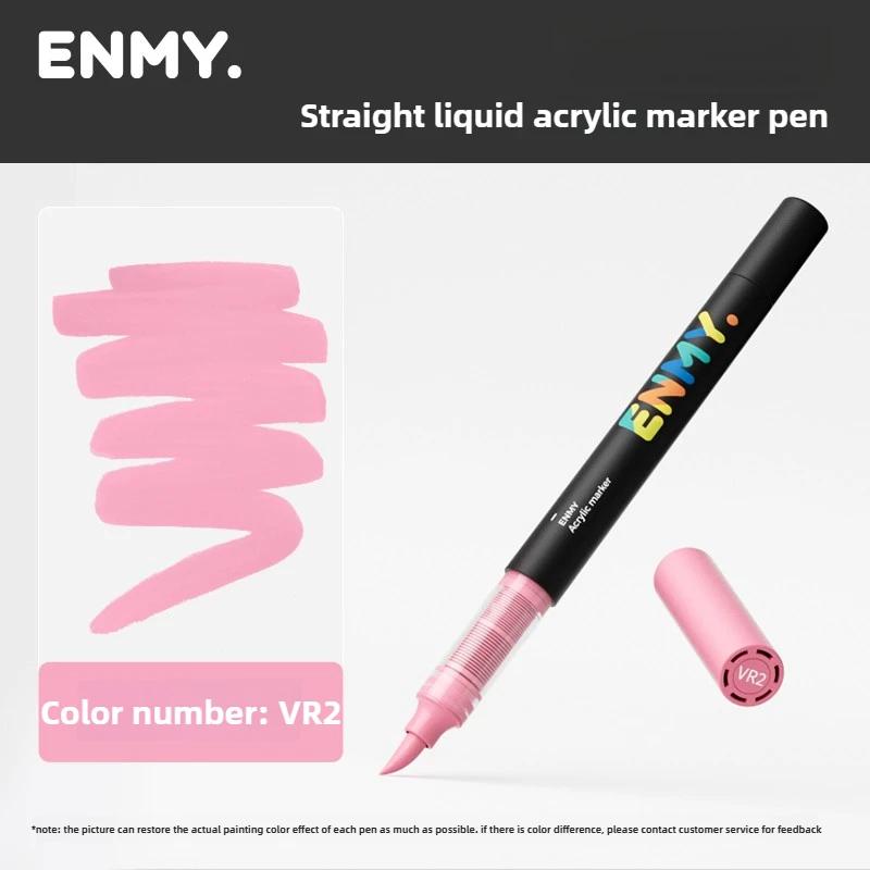 1 Pieza ENMY 60 Colores Marcadores Acrílicos Líquidos Directos Mezclables Punta Suave No Transparentes Marcadores de Arte Material Escolar Papelería