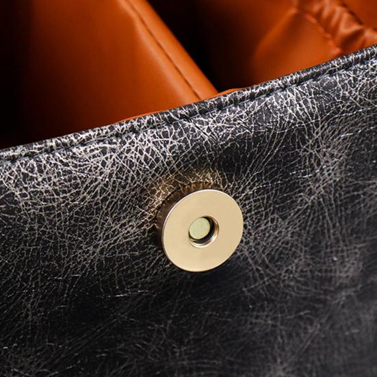 Faux Leather Travel Makeup Bag for Women Large Capacity Cosmetic Organizer Vintage Waterproof Toiletry Pouch with Handle