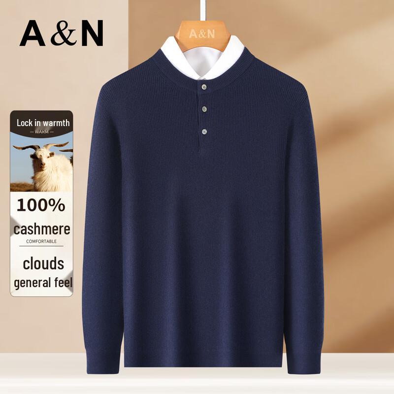 

Antonio Men s Pure Cashmere Round Neck Sweater L /50