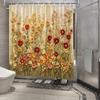Charming Floral Print Waterproof Shower Curtain for Bathroom, Vibrant Wildflower Design High-End Toilet Partition Curtain