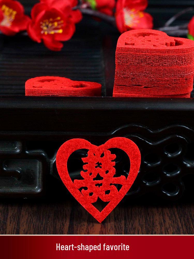 

Hand-Thrown Double Happiness Stickers for Wedding and Staircase Decoration 50 pcs