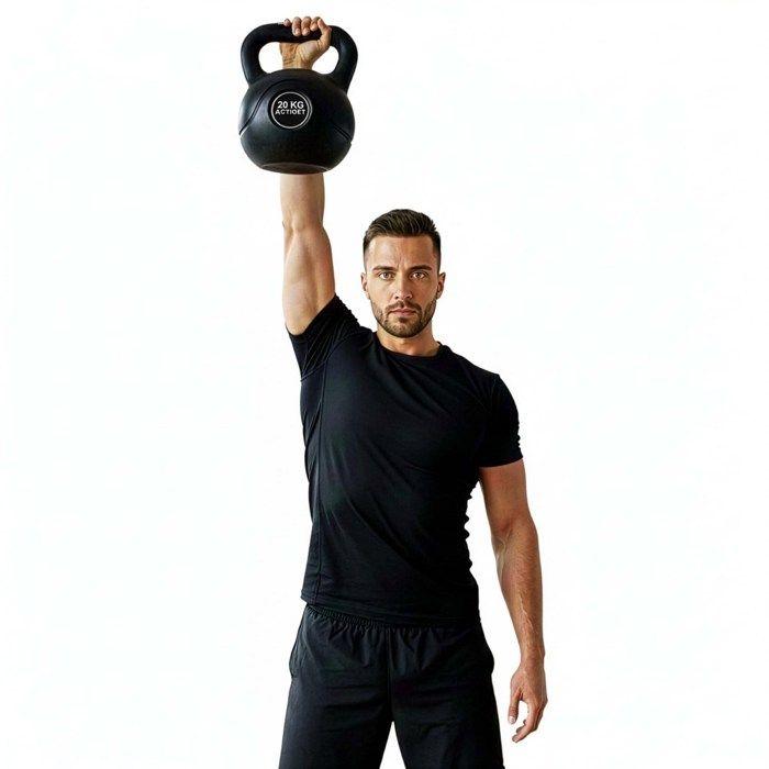 Kettlebell - SPRINGOS - 20 kg - ABS - Noir - Outil d'entraînement universel