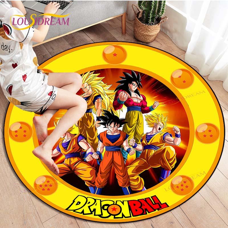 Dragon Ball Z Round Goku Living Room Decoration Carpet Kakarot Animation Rug Flannel Home Floor Mat Bedroom Rug
