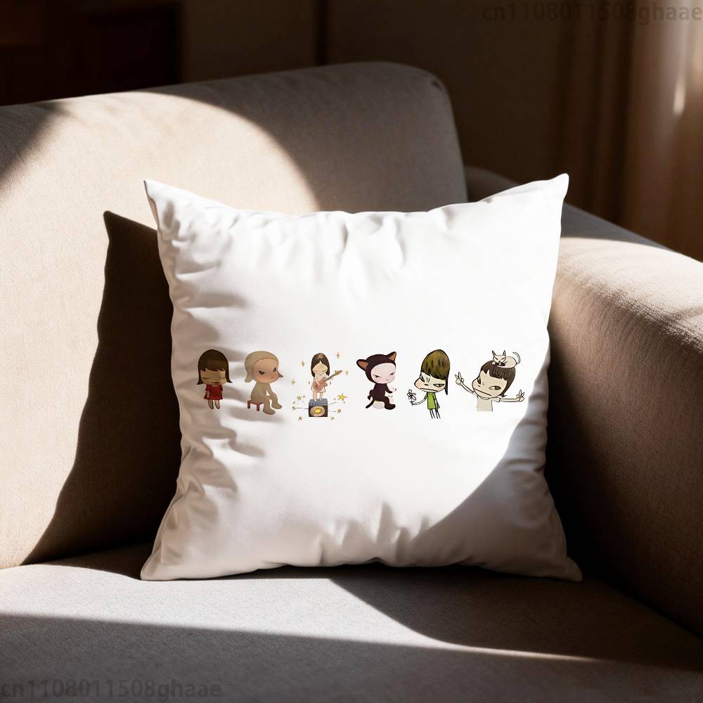Creative Yoshitomo Nara  Pillow Case Sofa Living Room Bedroom Headboard Backrest Cushion Square Cushion Nap Time