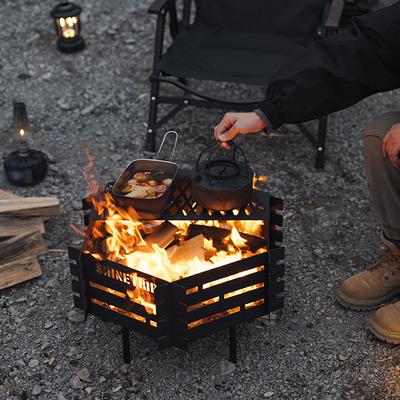 Carbon Steel Brazier Portable Camping Picnic BBQ Charcoal Firewood Brazier Detachable Heating