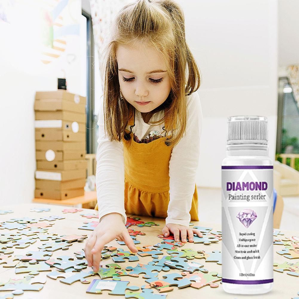Diamond Painting Sealer Puzzle Glue 120ML Diamond Painting Glue 5D Diamond Art Sealer Permanent Hold Shine Effect DIY Conserver