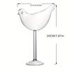 2pcs, 6.8oz Birdie Wine Glasses - Clear Glass Goblets for Bar, Pub, Club, Restaurant, Home Use - Creative Champagne Flutes for Summer Drinkware