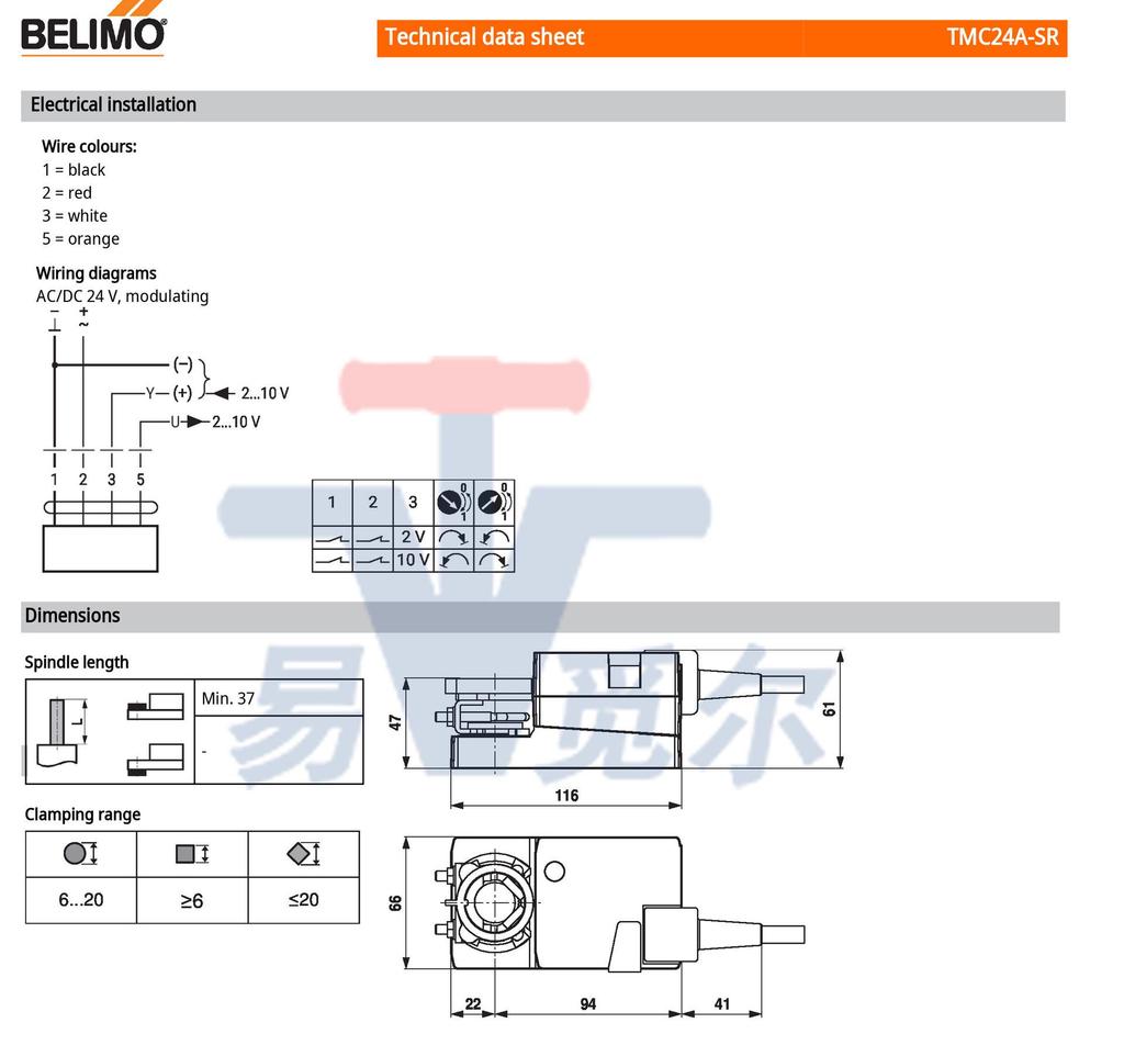 BELIMO 2NM Damper Actuator TMC24A Series