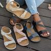 Women's Summer Wedge Sandals - Round Toe Velcro Strap Casual Slope Heel Shoes, Comfortable Walking Sandals for Ladies