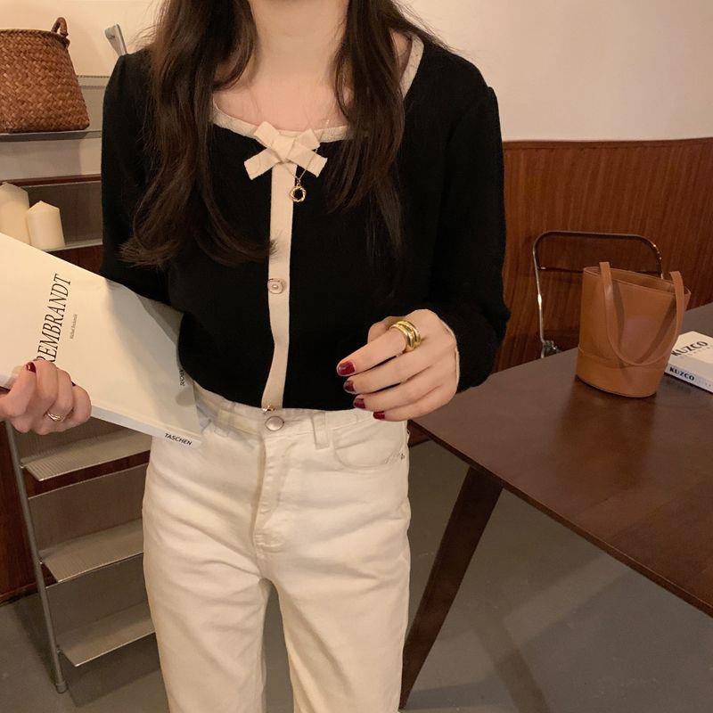 

Autumn Winter Women Knit Square Neck Sweater Warm Layering Base Top Petite Size Cozy Pullover One Size чёрный
