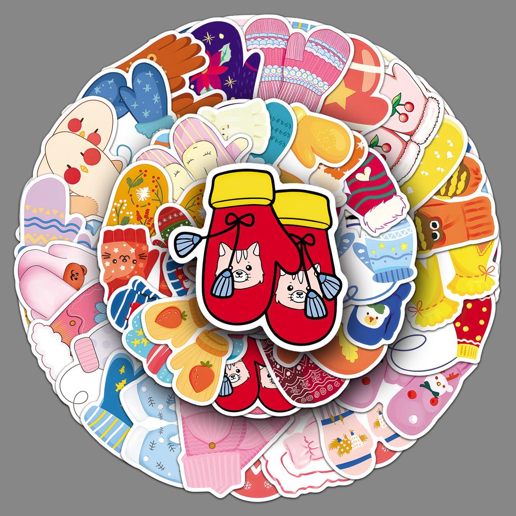 50 Gloves Graffiti Stickers Cartoon Cute Winter Fresh Gum Decorative Water Cup Creative Mobile Phone Case Stickers