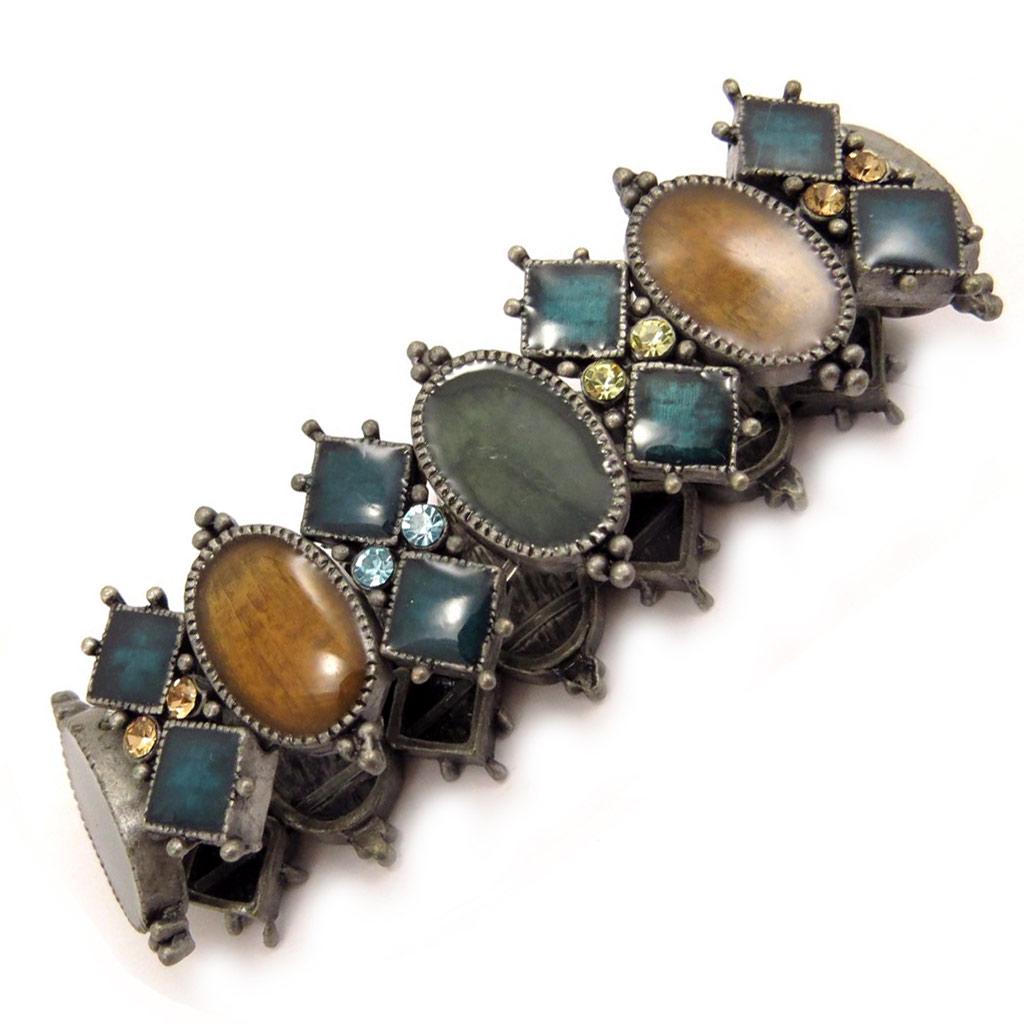 Les Trésors De Lily [D7764] - Bracelet Créateur 'Queen Kika' Bleu Ambre