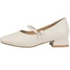 Fashion elegant ladies pearl buckle low heel shoes woman two wears slip on moccasins female chunky heel soft leather pumps big size 43