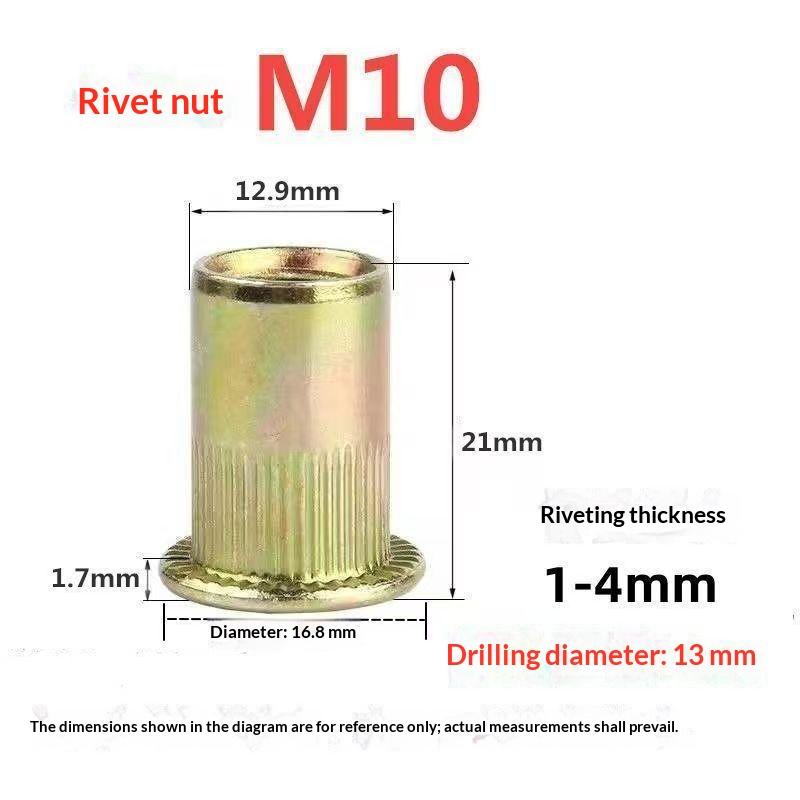 100Pcs Rivet Nut +Hand Threaded Rivet Nuts Bt606 M3 M4 M6 M8 Double Insert Manual Riveter Riveting Rivnut Rivet Tool
