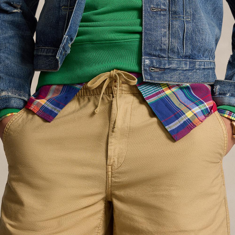 Polo Ralph Lauren Solid Color Button Mid Waist Straight Casual Shorts Men shorts Desert-Khaki MNPOSHO14G20453-250