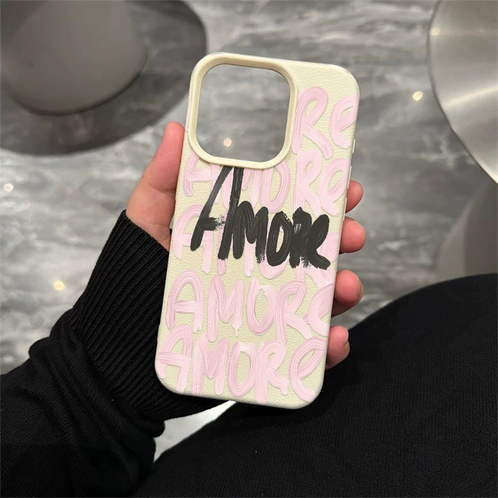 Shockproof Anti Fall Amore Doodle Phone Case For Samsung A54 A55 A56 S24 Ultra S25 Ultra S24 Fe A17 A26 High Quality Funda