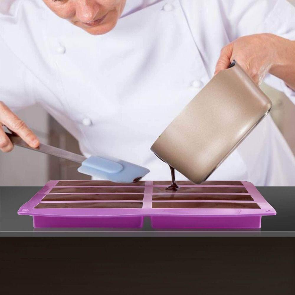 8 Cavity Silicone Baking Mold Heat-resistant Energy Bar Maker Chocolate Mold Kitchen Tools