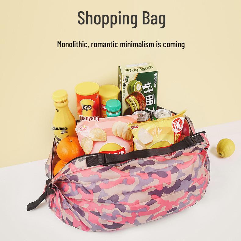 Faltbare Oxford-Einkaufstasche mit großer Kapazität und Frühlingsrollen-Design