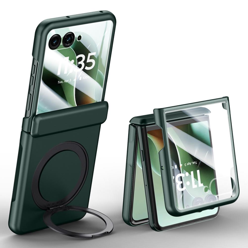 For Motorola Razr 60 Ultra 5G Deksel Kompatibelt med MagSafe Støttefot Hudberøring PC Telefondeksel Innebygd Skjermbeskytter