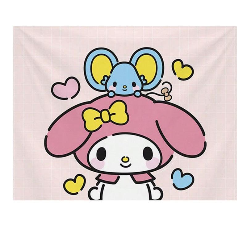 

Sanrio My Melody Printed Tapestry Pink Cartoon Cute Bedroom Living Room Background Wall Decoration Dormitory Apartment 74x94cm(29x37in)