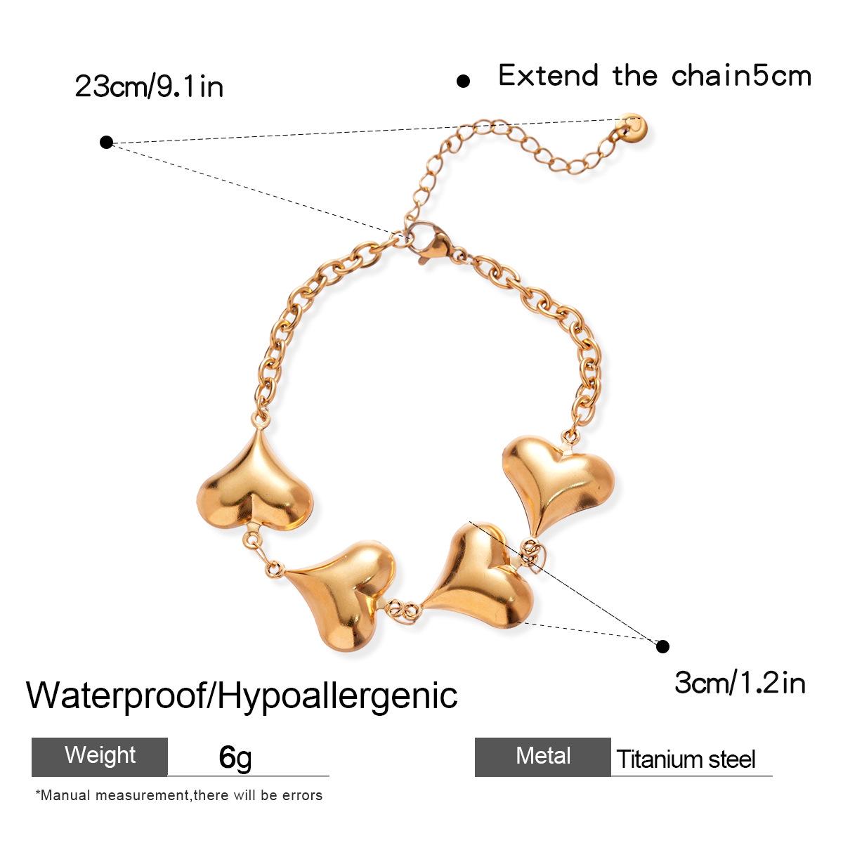

Титановый браслет-сердце из нержавеющей стали: Элегантный, Стильный и Универсальный