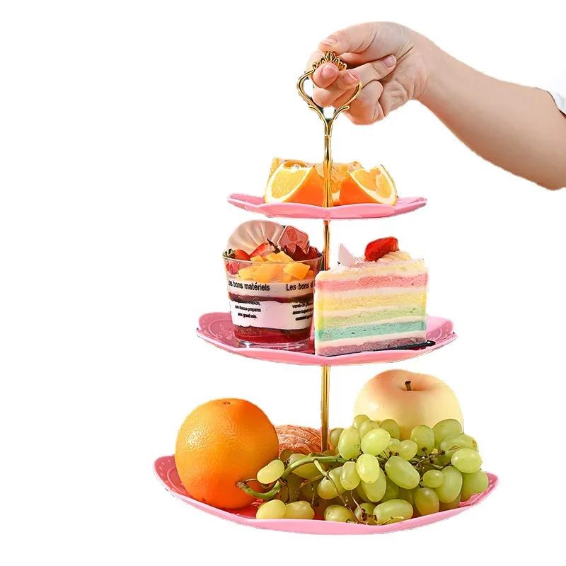 Detachable Cake Stand European Style 3 Tier Pastry Cupcake Fruit Plate Serving Dessert Holder Wedding Party Home Decor