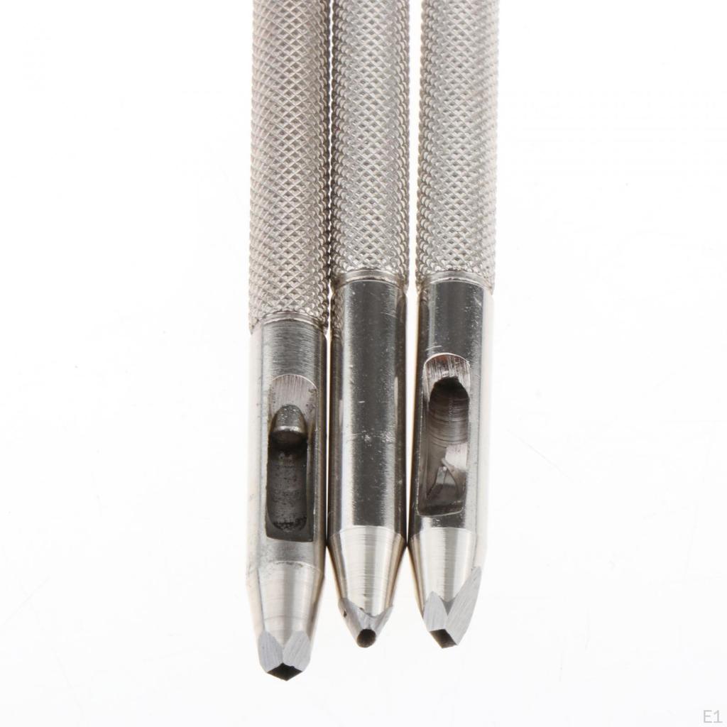 3Pcs Hollow Leather Hole Punch Belt Punching Tool Heavy Duty 3mm for