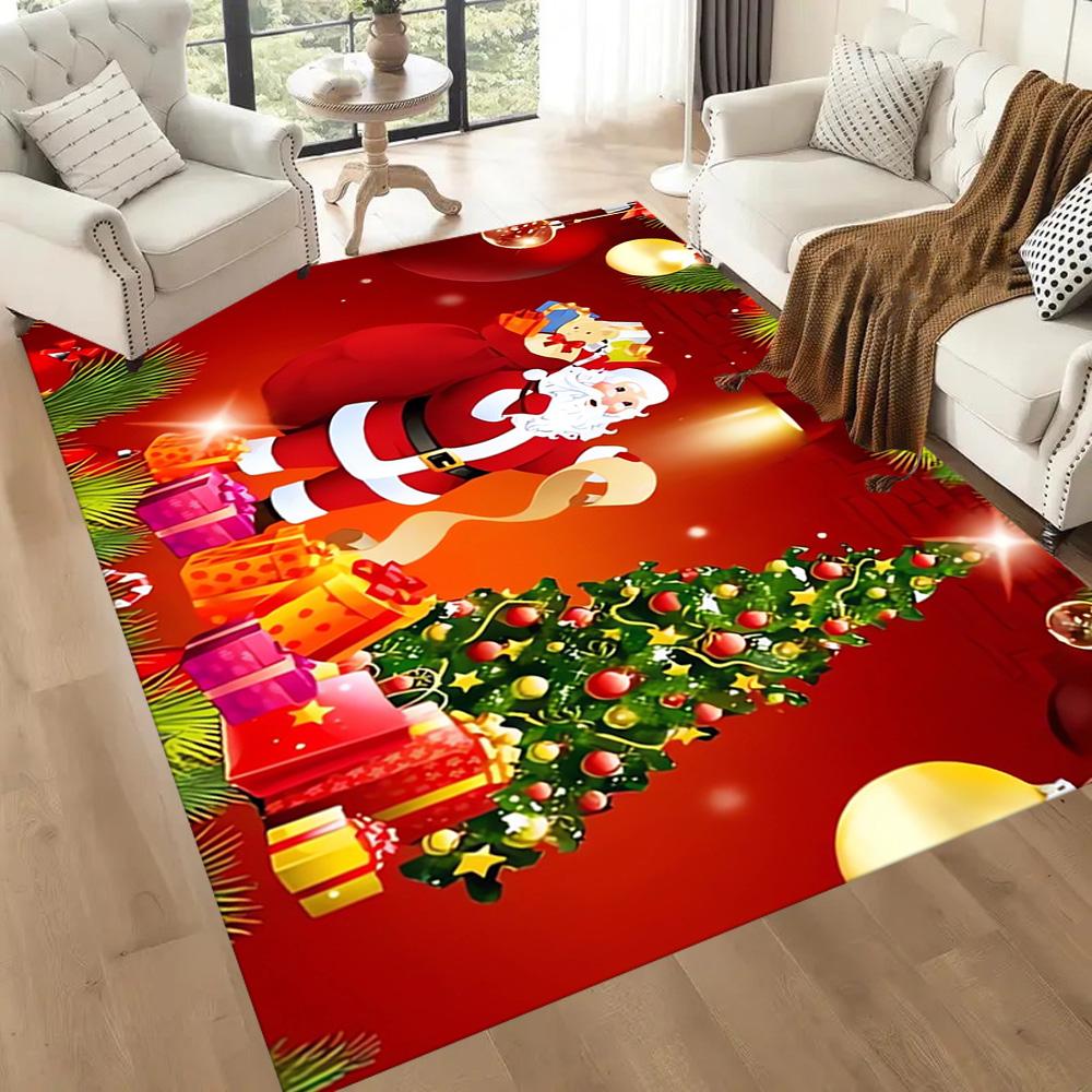 Christmas Santa Claus Gifts Floor Mats for Living Room, Bedroom and Room Decoration Are Suitable for Gifts.