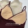 Autumn Women's French Satin V-Neck Camisole with Chest Pad