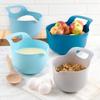 Nesting Mixing Bowls Set of 4 Plastic with Spouts Handles Non-Slip Base Calibrated Measurement Dishwasher Safe Microwave Safe
