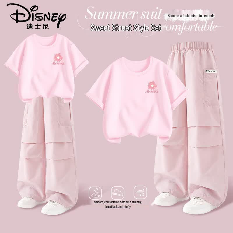 Disney Girls Pure Cotton Summer T-shirt & Pants Set 160