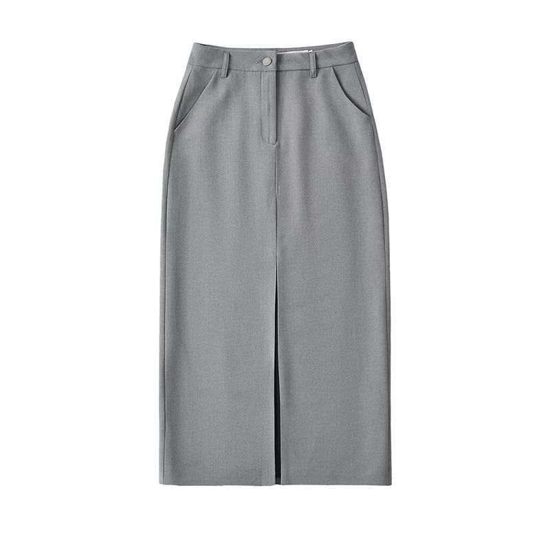 

Stylish Slim Looking Easiest for Match Front Slit Mid-Length Suit Gray M