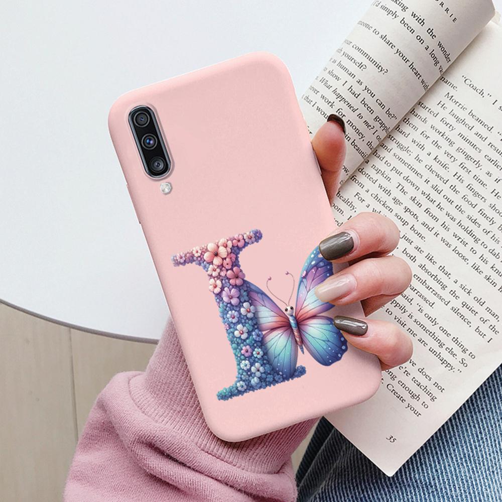 Colorful Letter Love Flower Butterfly Phone Case For Samsung Galaxy A50 A50S A06 A10 A11 A07 Girls Shell Shockproof Bumper Cover