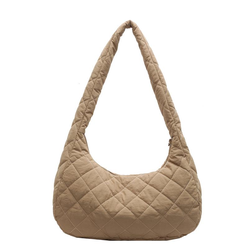 Autumn and winter new diamond shoulder bag casual women's messenger bag large capacity girls fashion casual round neck tote bag