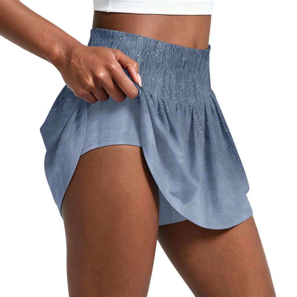 Womens Athletic Skort High Waisted Skort with Built In Shorts Tennis Golf Skort Floral Print Mini Sport Skirt Skort